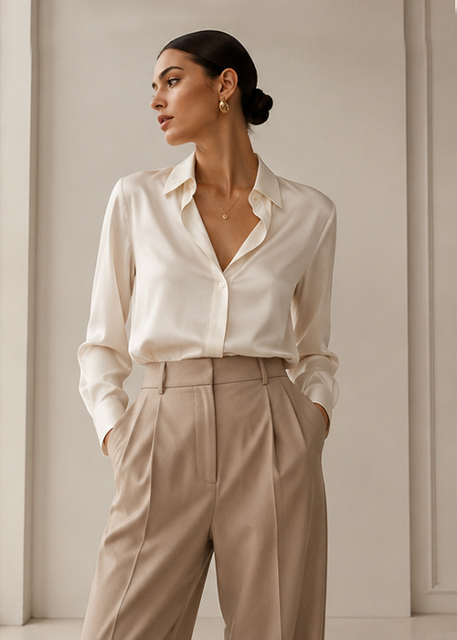 Ekru Linyen Blazer